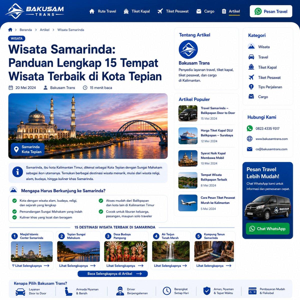 Travel Tenggarong Sampit — Panduan Door to Door Lengkap